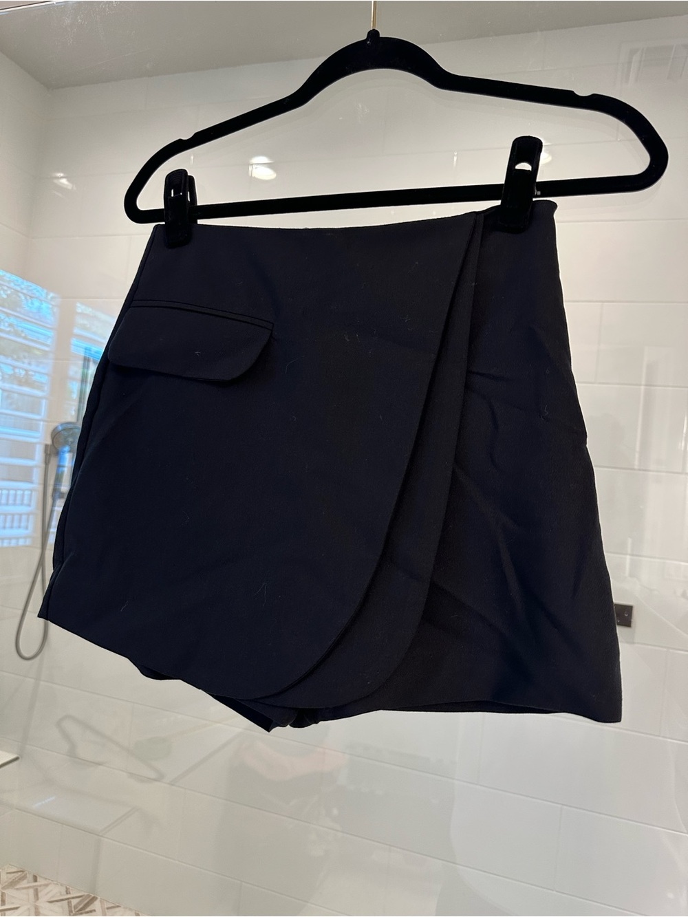 Zara Black Wrap Mini Skort
